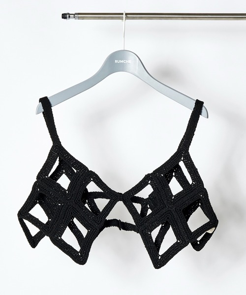 RUMCHE（ラムシェ）の「Diamond Bond Yarn Bustier / ダイヤモンドボンドヤーンビスチェ（ベスト・レディース・ホワイト/ブラック・FREE）」の2枚目の写真