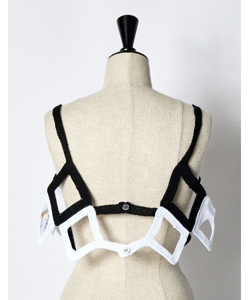 RUMCHE（ラムシェ）の「Diamond Bond Yarn Bustier / ダイヤモンドボンドヤーンビスチェ（ベスト・レディース・ホワイト/ブラック・FREE）」の7枚目の写真