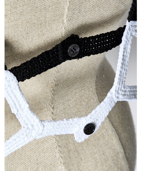 RUMCHE（ラムシェ）の「Diamond Bond Yarn Bustier / ダイヤモンドボンドヤーンビスチェ（ベスト・レディース・ホワイト/ブラック・FREE）」の10枚目の写真