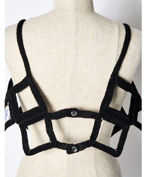 RUMCHE（ラムシェ）の「Diamond Bond Yarn Bustier / ダイヤモンドボンドヤーンビスチェ（ベスト・レディース・ホワイト/ブラック・FREE）」の17枚目の写真