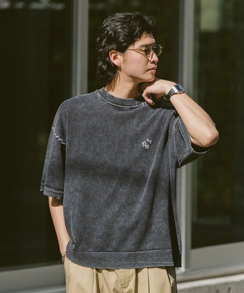 RAGEBLUE(レイジブルー)の「ピグメント/ワンポイントモチーフ刺繍ニットTシャツ(Tシャツ/カットソー・メンズ・イエロー/ダークグレー/ブルー/ネイビー/イエロー系その他・LARGE/MEDIUM)」の9枚目の写真