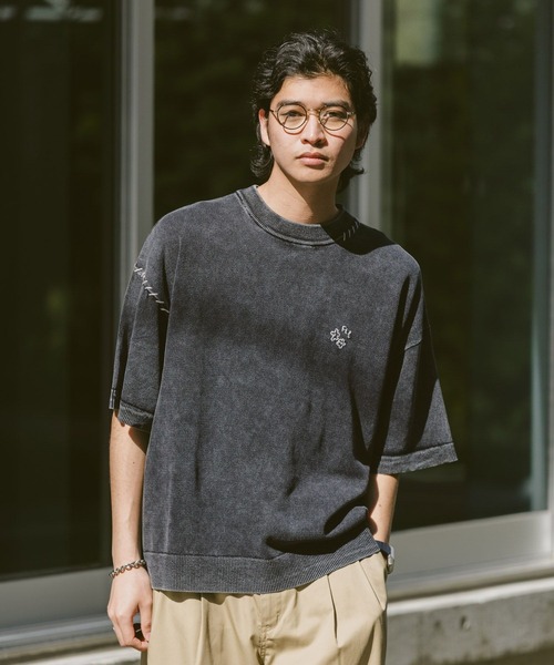 RAGEBLUE(レイジブルー)の「ピグメント/ワンポイントモチーフ刺繍ニットTシャツ(Tシャツ/カットソー・メンズ・イエロー/ダークグレー/ブルー/ネイビー/イエロー系その他・LARGE/MEDIUM)」の10枚目の写真
