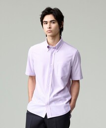 酷暑の清潔感もこれ一枚で【吸水速乾 / 抗菌防臭 / 防シワ】【J.PRESS OXFORD JERSEY】カノコインレイストライプ 半袖シャツ / B.D.