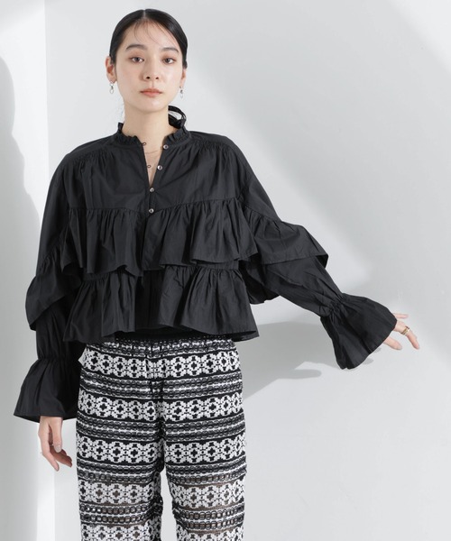 Sara mallika サラマリカ ブラウス Cotton Volume Frill Short