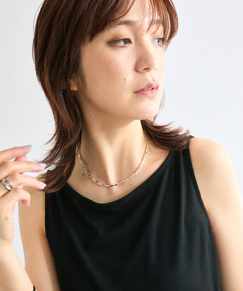 RIVE DROITE（リヴドロワ）の「【存在感◎】ヘマタイトショートネックレス（ネックレス・レディース・シルバー・FREE）」の9枚目の写真