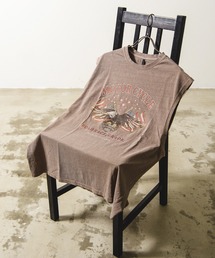 ヴィンテージライク ピグメント加工 アソート グラフィック オーバーサイズ ノースリーブ プリントTシャツ バックプリント