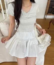 パンチングレース半袖Tシャツ