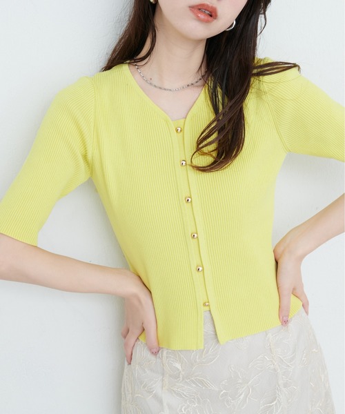 natural couture【レア】ニットカーディガン きれいめニットミドル丈カーディガン | natural couture