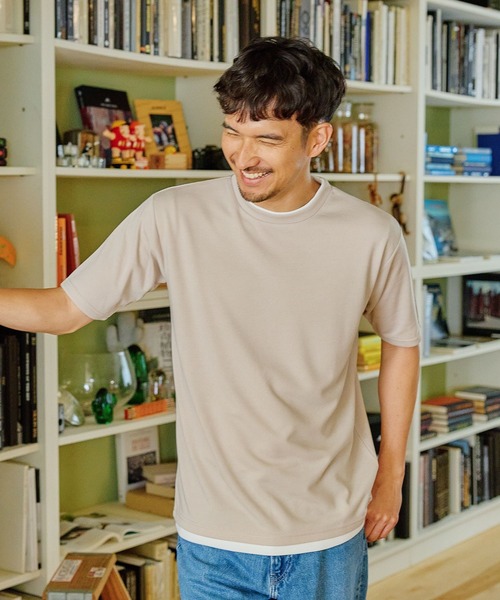 FOUND GOOD（ファウンドグッド）の「ポンチレイヤードTシャツ（Tシャツ/カットソー・メンズ・ブルー系/ベージュ/グリーン/ブラック/ホワイト系1/グレー系・XL/S/L/M）」の5枚目の写真