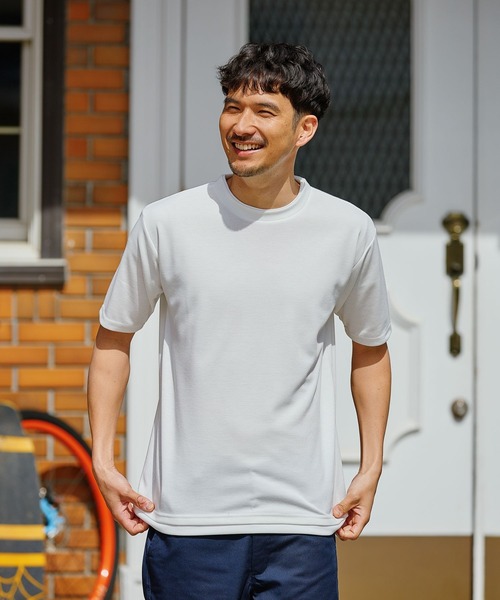 FOUND GOOD（ファウンドグッド）の「ポンチレイヤードTシャツ（Tシャツ/カットソー・メンズ・ブルー系/ベージュ/グリーン/ブラック/ホワイト系1/グレー系・XL/S/L/M）」の9枚目の写真