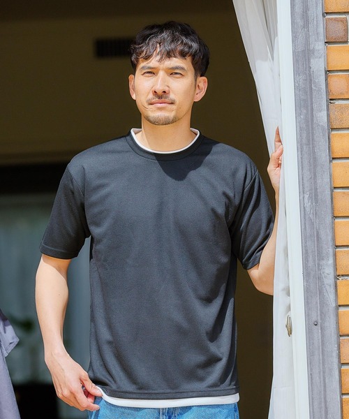 FOUND GOOD（ファウンドグッド）の「ポンチレイヤードTシャツ（Tシャツ/カットソー・メンズ・ブルー系/ベージュ/グリーン/ブラック/ホワイト系1/グレー系・XL/S/L/M）」の11枚目の写真