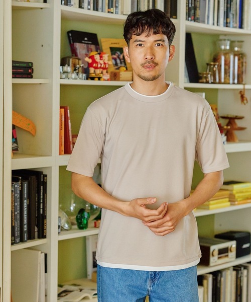 FOUND GOOD（ファウンドグッド）の「ポンチレイヤードTシャツ（Tシャツ/カットソー・メンズ・ブルー系/ベージュ/グリーン/ブラック/ホワイト系1/グレー系・XL/S/L/M）」の15枚目の写真