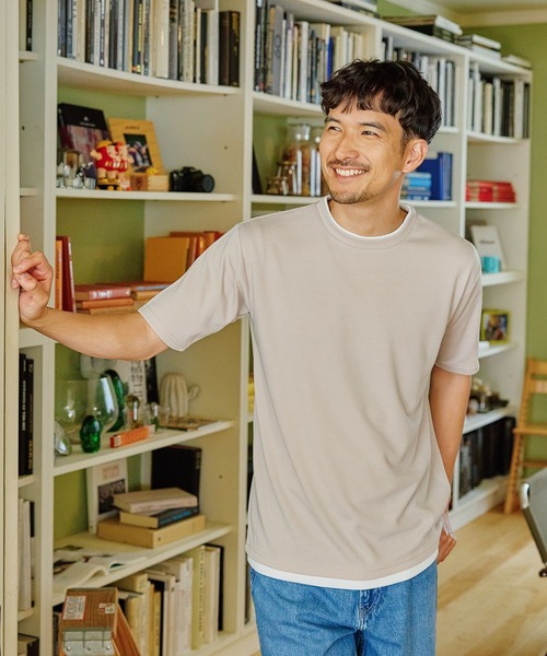 FOUND GOOD（ファウンドグッド）の「ポンチレイヤードTシャツ（Tシャツ/カットソー・メンズ・ブルー系/ベージュ/グリーン/ブラック/ホワイト系1/グレー系・XL/S/L/M）」の16枚目の写真