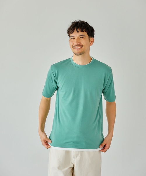 FOUND GOOD（ファウンドグッド）の「ポンチレイヤードTシャツ（Tシャツ/カットソー・メンズ・ブルー系/ベージュ/グリーン/ブラック/ホワイト系1/グレー系・XL/S/L/M）」の17枚目の写真