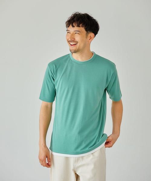 FOUND GOOD（ファウンドグッド）の「ポンチレイヤードTシャツ（Tシャツ/カットソー・メンズ・ブルー系/ベージュ/グリーン/ブラック/ホワイト系1/グレー系・XL/S/L/M）」の19枚目の写真