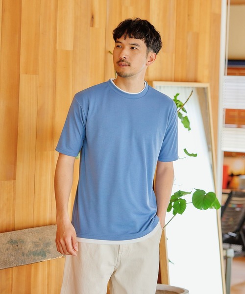 FOUND GOOD（ファウンドグッド）の「ポンチレイヤードTシャツ（Tシャツ/カットソー・メンズ・ブルー系/ベージュ/グリーン/ブラック/ホワイト系1/グレー系・XL/S/L/M）」の20枚目の写真