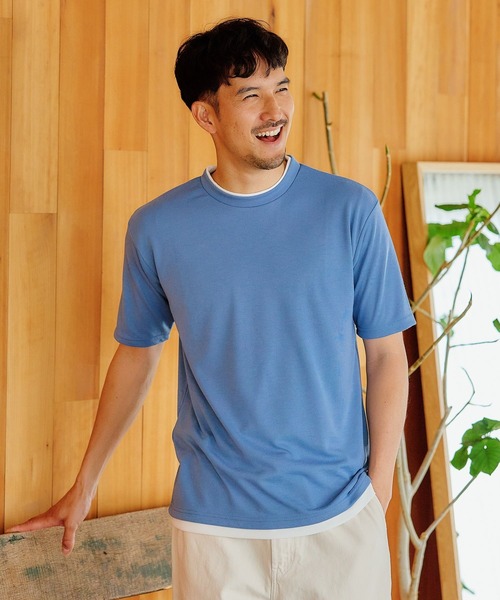 FOUND GOOD（ファウンドグッド）の「ポンチレイヤードTシャツ（Tシャツ/カットソー・メンズ・ブルー系/ベージュ/グリーン/ブラック/ホワイト系1/グレー系・XL/S/L/M）」の21枚目の写真