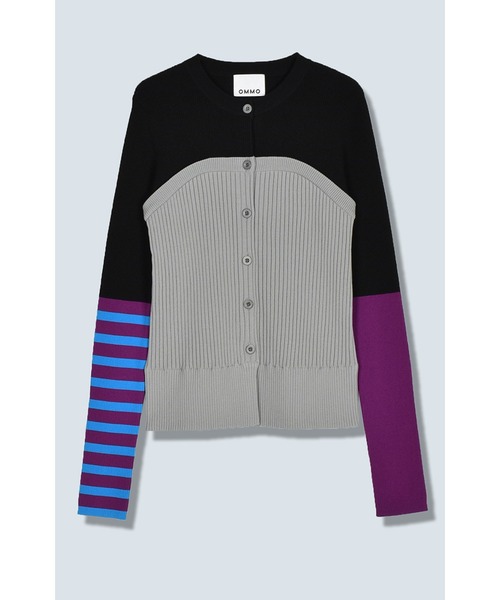 BUSTIER DOCKING BORDER KNIT CD（カーディガン/ボレロ）｜OMMO  