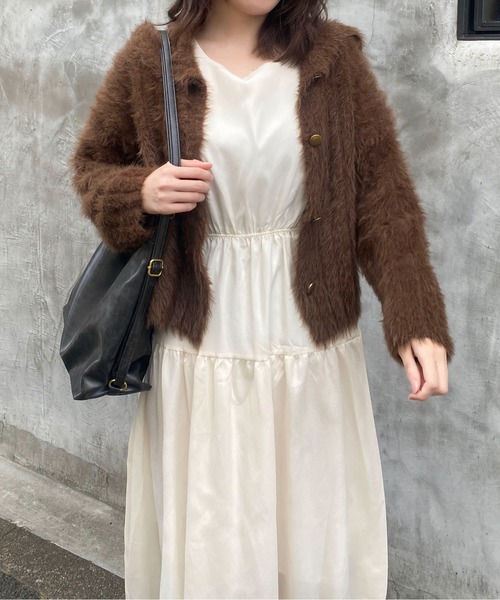 Mejoul（メジュール）の「パフスリーブシアーティアードロングワンピース（ワンピース・レディース・アイボリー・M/S）」の15枚目の写真