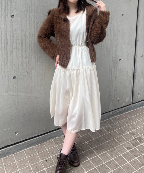 Mejoul（メジュール）の「パフスリーブシアーティアードロングワンピース（ワンピース・レディース・アイボリー・M/S）」の13枚目の写真