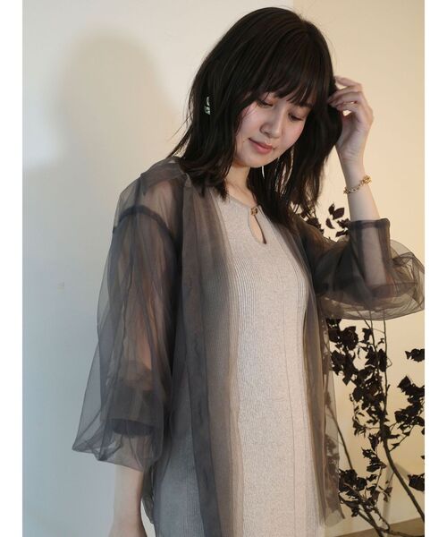 LAGUNAMOON（ラグナムーン）の「シアーチュールシャツ（シャツ/ブラウス・レディース・モカ/アイボリー/グレー・FREE）」の22枚目の写真