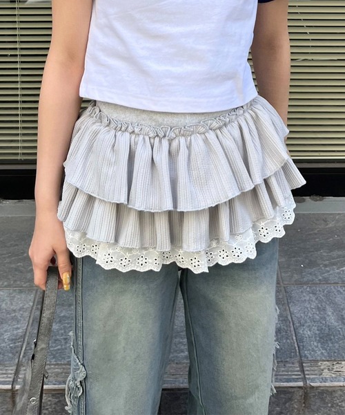 almo(アルモ)の「SK ティアードフリルミニスカート(se)(スカート・レディース・グレー・FREE)」の13枚目の写真