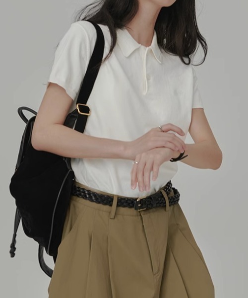 GEMEDA(ジェメダ)の「半袖ポロシャツ(ポロシャツ・レディース・グレー/ホワイト/ブラック・M)」の13枚目の写真