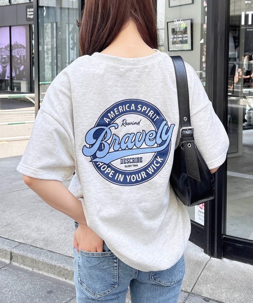INGNI(イング)の「バックサークルミニスウェットチュニック(Tシャツ/カットソー・レディース・オートミール/オフホワイト/チャコールグレー・M)」の3枚目の写真