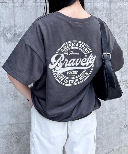 INGNI(イング)の「バックサークルミニスウェットチュニック(Tシャツ/カットソー・レディース・オートミール/オフホワイト/チャコールグレー・M)」の2枚目の写真
