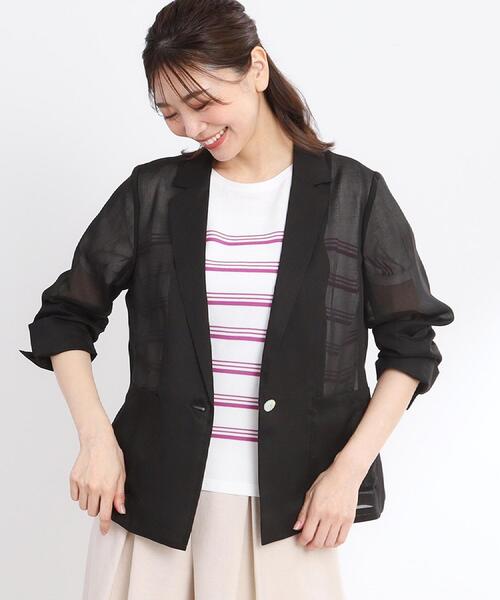 セール】【接触冷感／洗える】シアージャケット（テーラードジャケット