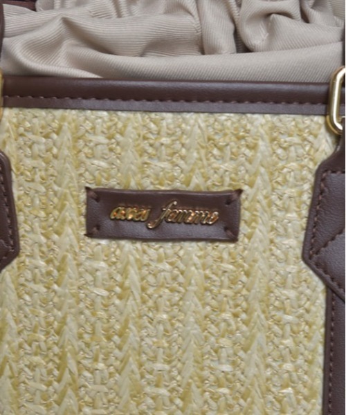 axes femme（アクシーズファム）の「合皮×雑材バイカラーバッグ（かごバッグ・レディース・ダークブラウン/ピンク/ブルー・FREE）」の8枚目の写真