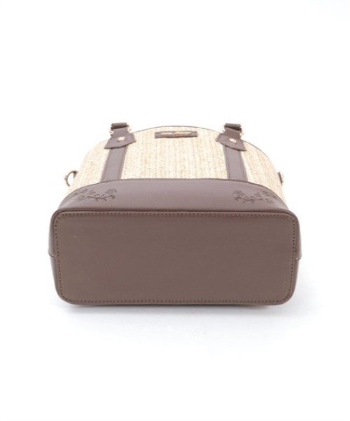 axes femme（アクシーズファム）の「合皮×雑材バイカラーバッグ（かごバッグ・レディース・ダークブラウン/ピンク/ブルー・FREE）」の17枚目の写真