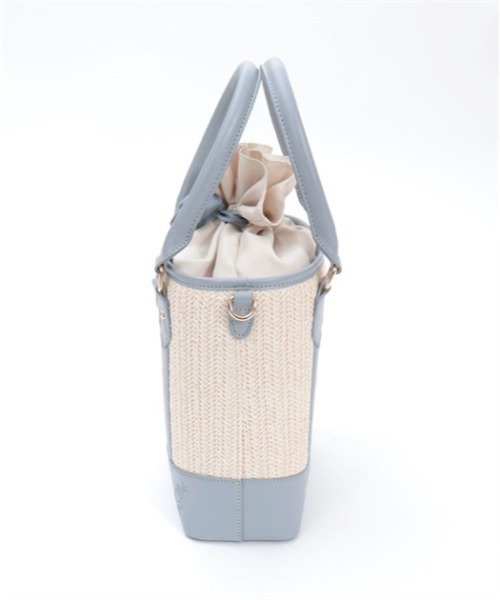 axes femme（アクシーズファム）の「合皮×雑材バイカラーバッグ（かごバッグ・レディース・ダークブラウン/ピンク/ブルー・FREE）」の19枚目の写真