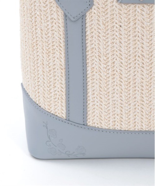 axes femme（アクシーズファム）の「合皮×雑材バイカラーバッグ（かごバッグ・レディース・ダークブラウン/ピンク/ブルー・FREE）」の22枚目の写真