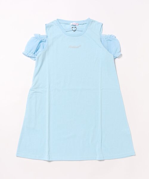 PINKHUNT(ピンクハント)の「PINKHUNT ピンクハント 肩だし袖シフォン ワンピース 0592K(ワンピース・キッズ・ブラック/スカイブルー系1・140cm/150cm/160cm/120cm/130cm)」の4枚目の写真