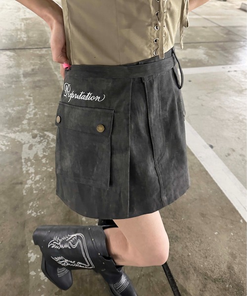 sedacle girl(セダクルガール)の「ポケットベルト付きミニスカート(スカート・レディース・ブラック/ブラウン・SMALL/MEDIUM)」の1枚目の写真