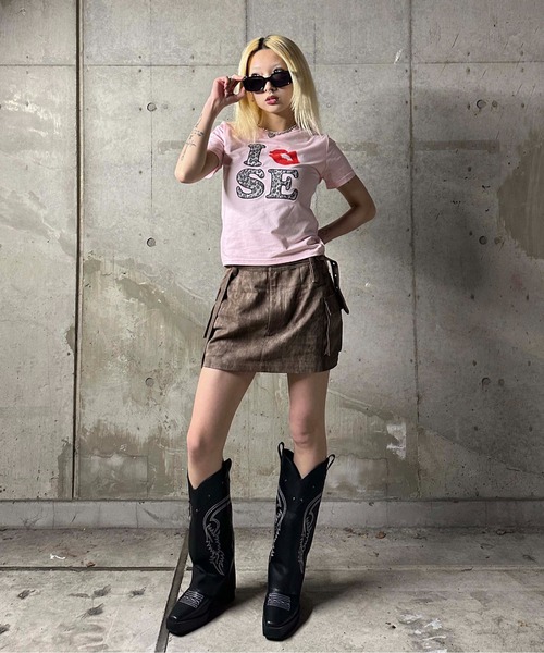 sedacle girl(セダクルガール)の「ポケットベルト付きミニスカート(スカート・レディース・ブラック/ブラウン・SMALL/MEDIUM)」の14枚目の写真