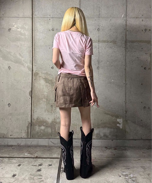sedacle girl(セダクルガール)の「ポケットベルト付きミニスカート(スカート・レディース・ブラック/ブラウン・SMALL/MEDIUM)」の16枚目の写真
