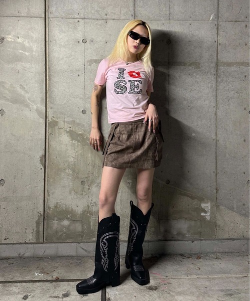 sedacle girl(セダクルガール)の「ポケットベルト付きミニスカート(スカート・レディース・ブラック/ブラウン・SMALL/MEDIUM)」の17枚目の写真