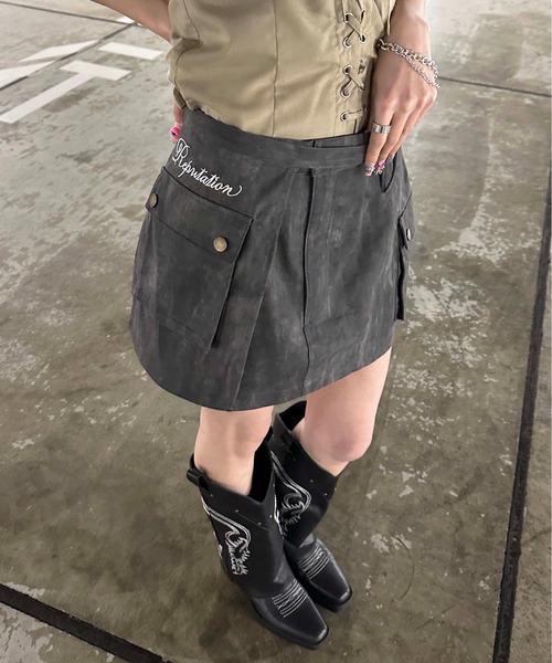 sedacle girl(セダクルガール)の「ポケットベルト付きミニスカート(スカート・レディース・ブラック/ブラウン・SMALL/MEDIUM)」の6枚目の写真