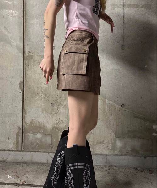 sedacle girl(セダクルガール)の「ポケットベルト付きミニスカート(スカート・レディース・ブラック/ブラウン・SMALL/MEDIUM)」の12枚目の写真