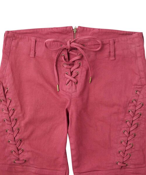 HYSTERIC GLAMOUR（ヒステリックグラマー）の「レースアップデニムストレッチパンツ（デニムパンツ・レディース・ブラック/ピンク/ライトインディゴブルー・MEDIUM/X-SMALL/SMALL）」の7枚目の写真