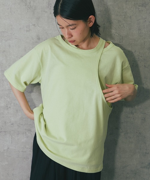 LADY LIKE tシャツ 「春夏新作」シャーリングワンショルダー