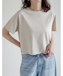 [リニューアル][接触冷感][UVカット]セミクロップド半袖Tシャツ