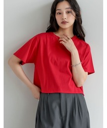 [リニューアル][接触冷感][UVカット]セミクロップド半袖Tシャツ