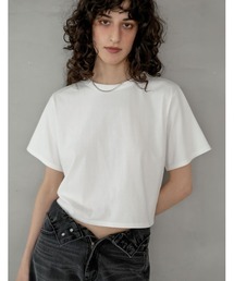 [リニューアル][接触冷感][UVカット]セミクロップド半袖Tシャツ