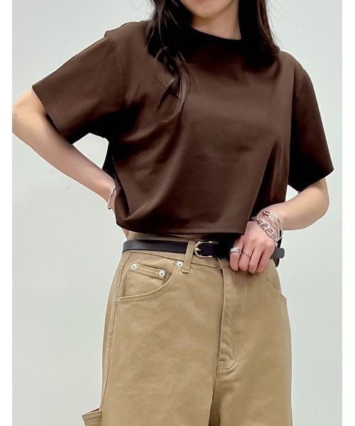 2025 SUMMER COLLECTION]セミクロップド半袖Tシャツ（Tシャツ