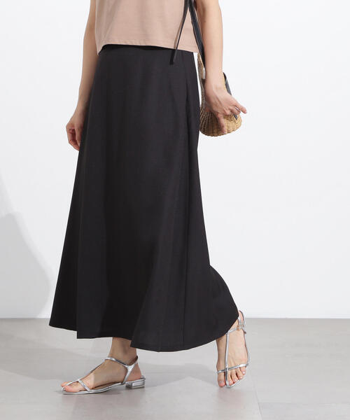 N.（N. Natural Beauty Basic）（エヌエヌナチュラルビューティーベーシック）の「リネンライクＡラインスカート（スカート・レディース・キャメル/ベージュ/ブラック・MEDIUM）」の5枚目の写真