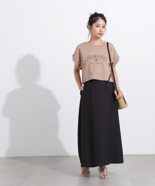 N.（N. Natural Beauty Basic）（エヌエヌナチュラルビューティーベーシック）の「リネンライクＡラインスカート（スカート・レディース・キャメル/ベージュ/ブラック・MEDIUM）」の6枚目の写真