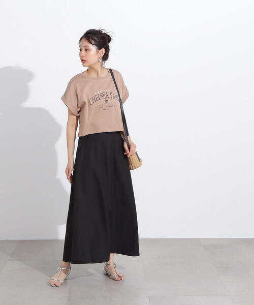 N.（N. Natural Beauty Basic）（エヌエヌナチュラルビューティーベーシック）の「リネンライクＡラインスカート（スカート・レディース・キャメル/ベージュ/ブラック・MEDIUM）」の7枚目の写真